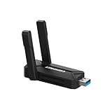 WiFi 7 WLAN Stick BE6500 von MMOBIEL – Tri-Band (6/5/2.4GHz) 6452 Mbps WLAN-Stick mit USB 3.0 & Externer Antenne, WPA3, 4K-QAM, Plug & Play - Für Windows 11/10/Mac/Linux Desktop PC & Laptop