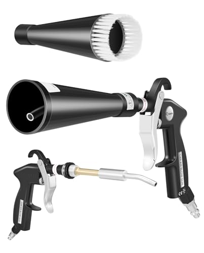 Saker Dry Cleaning Gun Car Air Blow Gun Car Cleaning Gun Quickly Removes Surface Dirt and Dust Air Gun Works with Air Compressor(2 Set Nozzle)