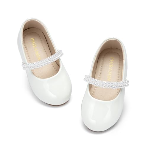 Image of PHIRAMIN Tollder Girl Dress Shoes - Little Girl Ballet Flats for Wedding Party