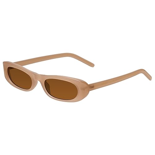 Image of mosanana Small Cat Eye Sunglasses for Women Y2k Retro Oval Narrow Cool Sun Glasses Shades MS52357