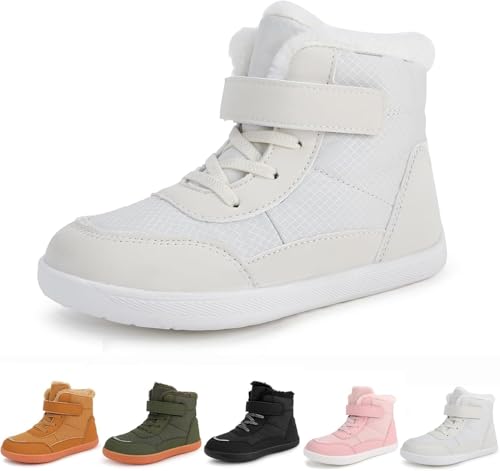 Toddler Barefoot Shoes Wide Toe Box Winter, Zero Drop Healthy Sole Warm And Non-Slip Waterproof Barefoot Shoes for Children