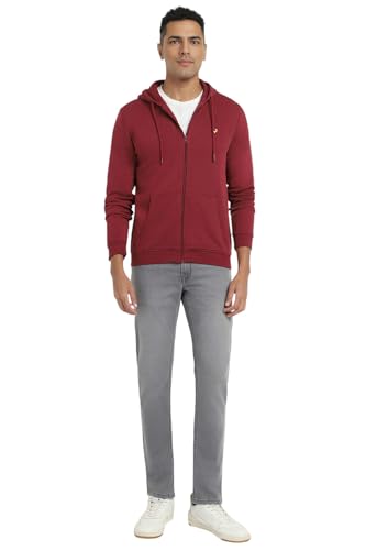 Image of Allen Solly Men's Hooded Neck Sweatshirt | 60% Cotton | Regular Fit | Full Seelves | Front Open Sweatshirt