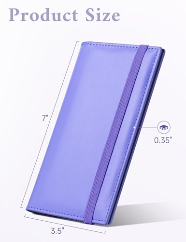 Image of Zreal Checkbook Cover for Men and Women, Premium Vegan Leather Checkbook Holder for Top & Side Tear Duplicate Checks with RFID Blocking (Lavender Blue)