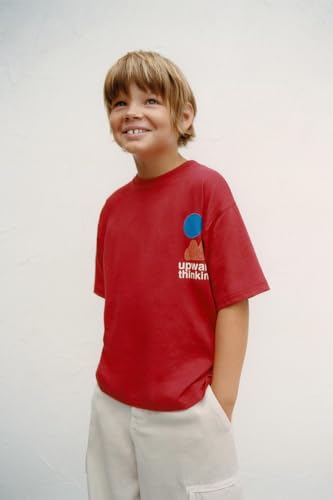 Image of Alan Jones Clothing Boys Oversized Cotton Printed T-Shirt | Round Neck, Short Sleeves, Casual Wear