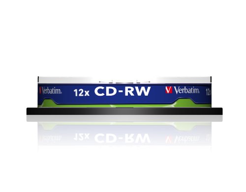 Verbatim 43480 CD-RW 700MB 8X-12X Rewritable Media Disc (Pack of 10 Disc Cake Box)