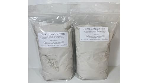 Seven Springs Farm Pulverized Limestone Powder 10 Micron - Very Fine Calcium Carbonate Rock Dust - Ag Garden Lime Soil Amendment Supplement (8 Pound)