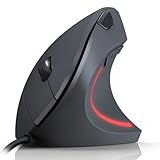 TechRise Ergonomic Mouse, Vertical Mouse with 6400 DPI, Silent Mouse Plug & Play, Optical Mouse with Forward Backward Shortcut Keys, Wired Mouse for Laptop, Computer, Desktop, PC, MacBook(Gray)