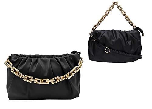 Image of Women's Cloud Shape Sling Bag Trendy Fashion Shoulder Bag Chain Handle Crossbody Bag for Girls