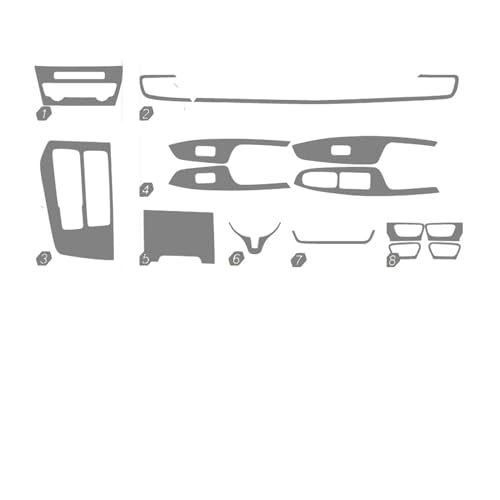 Habillage carbone argent Kia K5 2017 moulage intérieur 3D