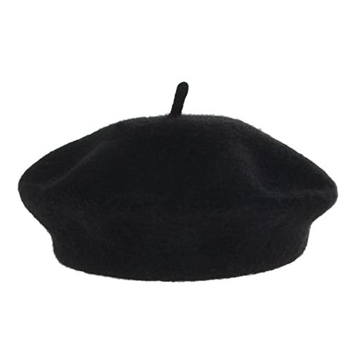 La Vogue Femme Béret Automne-Hiver Bonnet Unisexe Tour De Tête58cm Noir