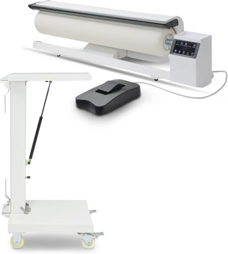 Rotary Steam Roller Ironer with Stand, Steam Press Machine, Continuous Steam Output, Foot Pedal Control, High-Pressure Heated Plate, Designed for Flat Fabrics, for Home and Commercial Use
