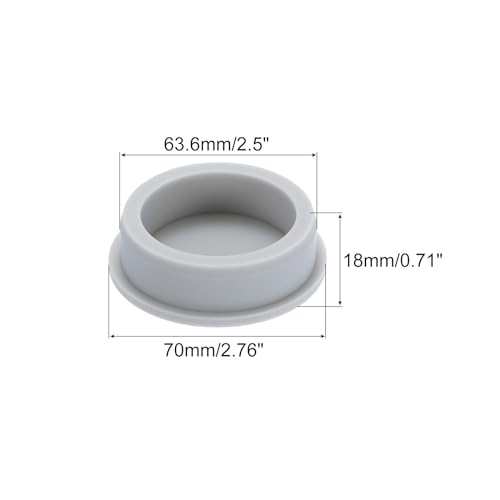 Image of MECCANIXITY High Temp Silicone Plug Mount Dia 63.6mm /2.5 Inch T Shaped Rubber Stopper Hole Plugs for Powder Coating Plating Waterproof Sealing Plugs Grey Pack of 1(OD 70mm /2.76 Inch), Gray