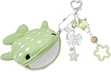 Nalefow Cute Keychain Whale Shark Coin Purse Keychain Cute Plush Zipper Change Pouch, Kawaii Handmade Wallet for Women (Green)
