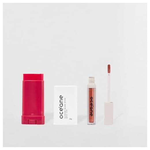 Kit Blush em Bastão Rosa + Sombra Líquida Pêssego Océane Limited (2 Produtos)