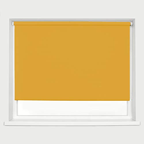 Image of Ochre Blackout Roller Blinds Made To Measure 60cm Width x 160cm Length