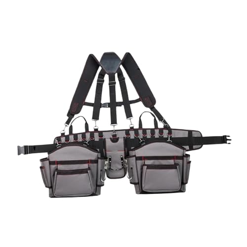 Sharplace Tool Belt Organizer with Suspenders Tools Pouch Dad Gift with Pockets Waist Tool Bag for Garden Woodworkings Hiking Outdoor