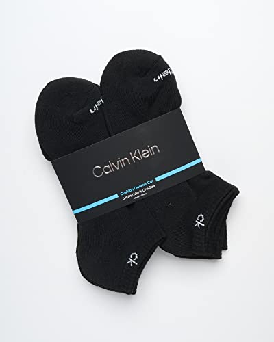 Image of Calvin Klein Mens No Show Socks - 6 Pack Soft Cotton Blend Cushioned Athletic Low Cut Socks for Men for Sports and Running