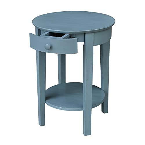 Ic International Concepts International Concepts Phillips Accent Drawer Table, Ocean Blue - Antique Rubbed #TOP6