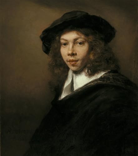 Toile Rembrandt Jeune homme au béret noir affiche pour décorer un bureau
