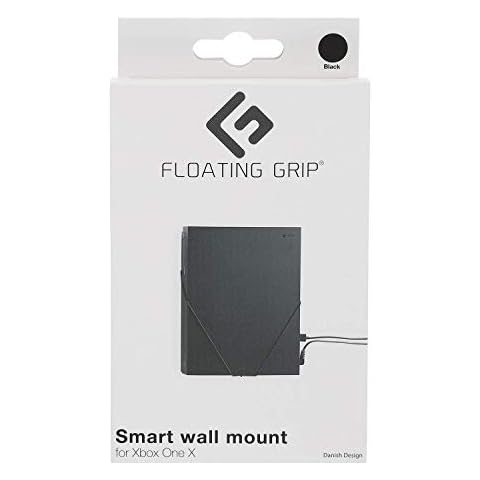 FLOATING GRIP® Wall Mount for XBOX One X. Color: BLACK. 1x Mount for XBOX One X. Storage your XBOX on the wall right next to your TV or hide it behind. Produced in Europe since 2014 Cover