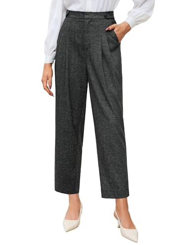 GRACE KARIN Women's High Waisted Pants Dressy Casual Ankle Length Work Office Trouser Slacks with Pockets