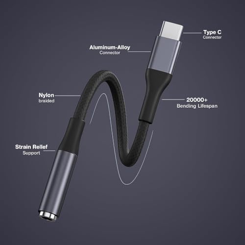 Image of Type C to 3.5mm Earphone Jack Dongle | Premium Audio Adapter | Supports iPhone 15 /16 Series, iPad Pro /Air USB-C, MacBook Pro /Air, iMac (USB-C Ports)