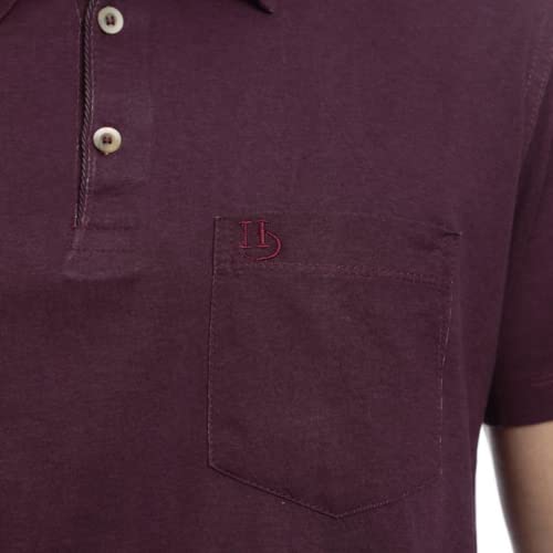 Camisa Polo Hugo Deleon Bolso Confort Sarja Vinho Cor:Vinho 11;Tamanho:GG