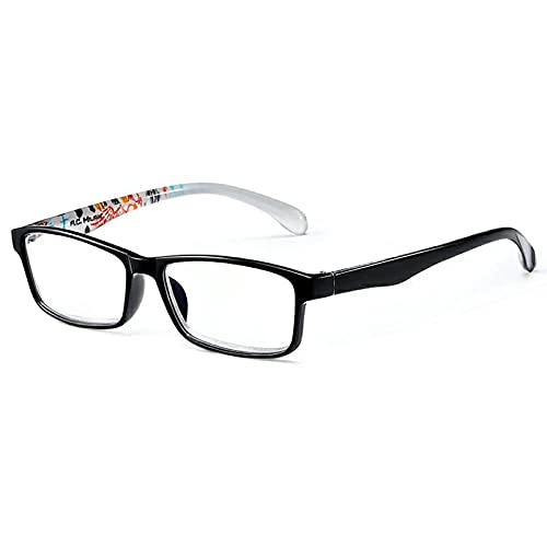 SaNgaiMEi Lunettes de Lecture Homme Femmes 1.0/1.5/2.0/2.5/3.0/3.5 Anti-Lumière Bleue Lunettes de Lecture (Noir + Motif, 1.5) Cover
