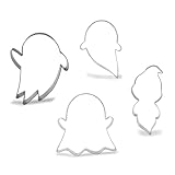 Keewah Halloween Ghost Cookie Cutter Set, 4 Piece, Stainless Steel