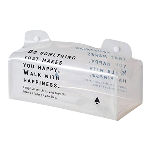 HEYCE Cubierta de Tejido - Funda Transparente para Bolsa de Toallas con diseño de Hebilla Superior | Bolsa de Soporte para pañuelos de Coche, Soporte Decorativo, dispensador de servilletas, a Prueba