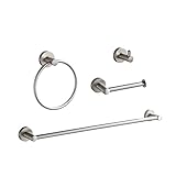 BGL Bathroom Accessory Set Brushed Nickel 4-Pieces Bathroom Towel Rack 24 Inches Adjustable Bathroom Hardware Set