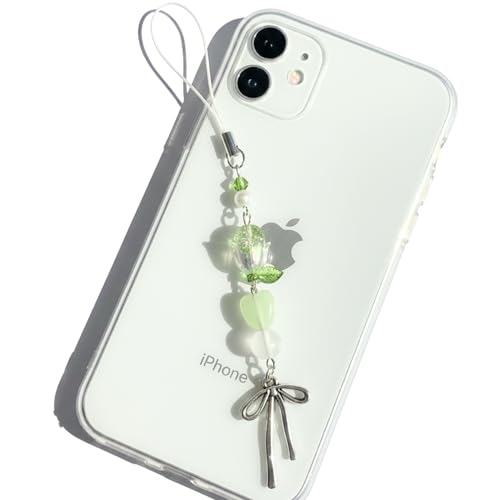 Image of SNOWY SHOP Korean Silver Bow Phone Charm - Cute Heart & Starfish Pendant | Aesthetic Korean Mobile Chain, Bag Hanging & Keychain Jewelry for Girls & Women
