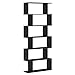 HOMCOM Estanteria Libreria 6 Estantes Madera Forma S 80x24x191 cm Estantes Color Negro