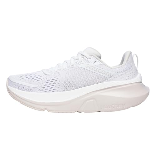 Saucony Sneakers Donna Guide 17 Running, Bianco/Peel, 9.5