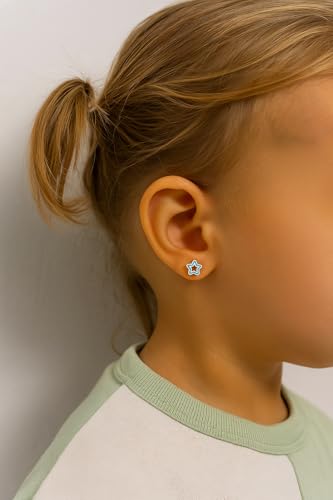 Pendientes niña plata 925 Turmalina joyas hipoalergénicas 2
