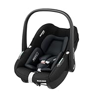 Maxi-Cosi Pebble S i-SIze, Baby Car Seat, 0 - 15 Months, 0 - 13 kg, 40 - 83 cm, Lightweight Car Seat Newborn, Click & Go Installation, G-CELL Side Impact Protection, Baby-Hugg Inlay, Tonal Black