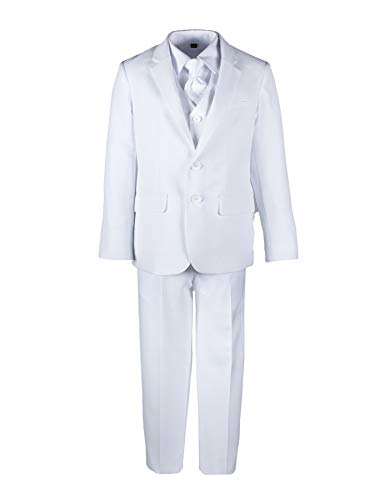 Tuxgear Boys Husky White Suit with Vest and Communion Cross Tie 14 Husky (14 Husky)