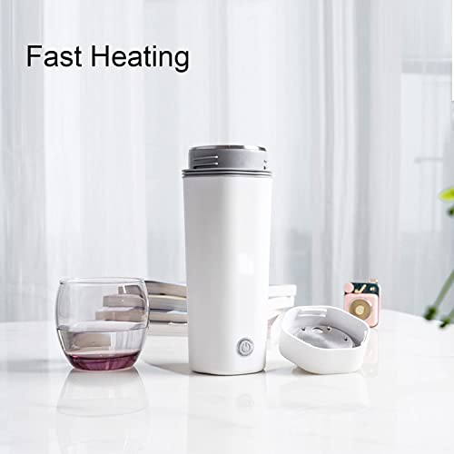 Image of Oshotto 12V Portable Electric Kettle Cup Stainless Steel Electric Kettle Auto Shut-off For Travel Camping, Road Trip Compatible with Honda Elevate (350ml) - White