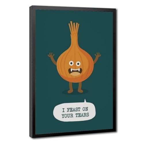 Poster sur toile oignon humour pour égayer un mur blanc de salon