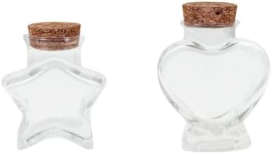 2Pcs Clear Glass Bottle with Cork, Mini Message Blessing Jars for Origami Pentagrams, Wish Slips, DIY Crafts – Love & Pentagram Bottle (Home Decor, Wedding, Gifts) image 3