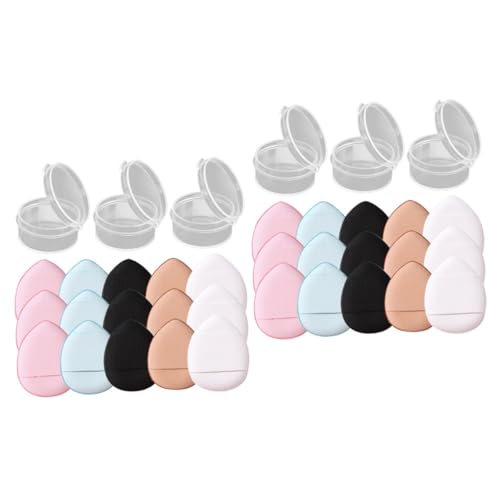 FRCOLOR 30stücke Mini Makeup Powder Puff Finger-tip Puderquasten Für Foundation Concealer Weiche Schwämmchen Für Präzise Anwendung Für Unteraugen Und Nasenwinkel