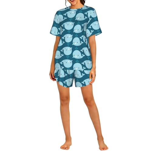 Pyjama baleine femme manches courtes homewear confortable nuit