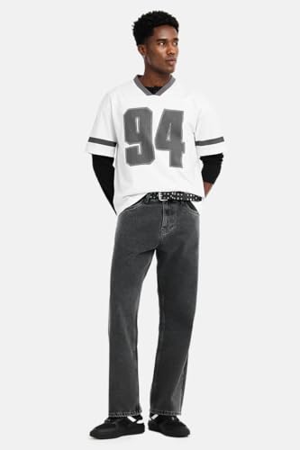 Image of SNITCH Men Jeans Casual Wear | Straight Fit Full Length Button & Zip Closure | 100% Cotton Denim Fabric Durable & Breathable for Streetwear & Daily Outings
