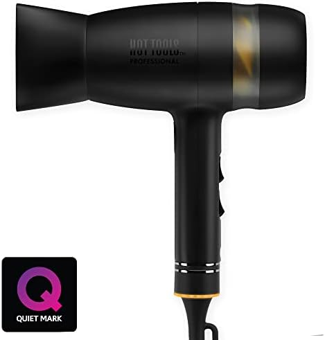 Hot Tools Evolve Black Gold 1 in Ionic Flat Iron and Quietair Power Dryer | Long-Lasting Finish for Hair Straightening & Zen Drying Experience