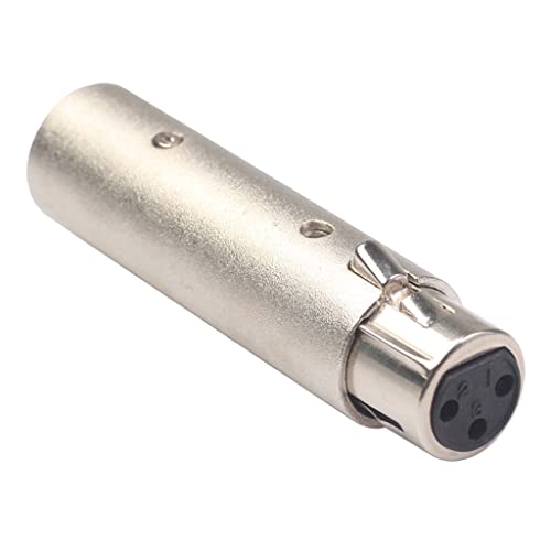 Hellery Zinklegering XLR Mannelijk Aan Mannelijke & Xlr Vrouwelijke naar Vrouwelijke Adapterstekker, Zilver - Image 5