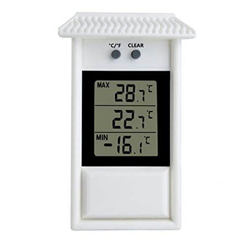 Hochpräzise Digitalanzeige mit wasserdichtem Design,Max Min Gewächshaus Thermometer für den Innen- und Außenbereich.