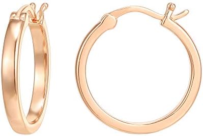 PAVOI 14K Rose Gold Plated 925 Sterling Silver Post Lightweight Hoops | 20mm | 20mm | Rose Gold Hoop Earrings for Women