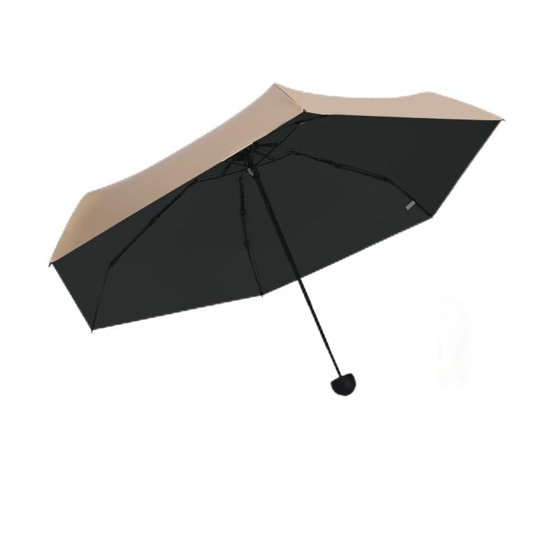 Paraguas Compacto para Viajar Paraguas de seis huesos con mango redondo, Mini paraguas plegable de bolsillo, paraguas de lluvia plegable for mujer Paraguas de Viaje