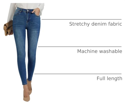 Image of GRAPENT Skinny Jeans for Women High Waist Stretchy Classic High Rise Slimming Jeggings Denim Trousers Pants