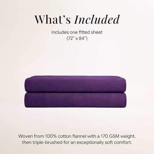 Image of Tribeca Living Cal King Flannel Fitted Sheet, Purple